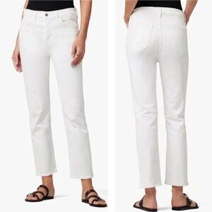 Joe's Jeans The Scout Mid Rise Slim Boyfriend Button-Fly Jeans, White, NEW w/Tag